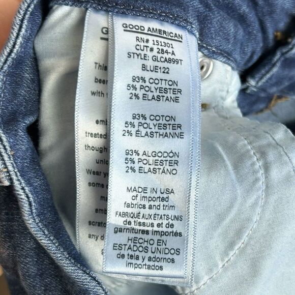 Good American Good Legs Jeans Size 2/26 Side Stripes Dark Wash Denim GLCA899T - Picture 6 of 6